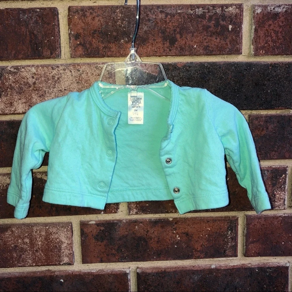 Carter’s Leopard Dress w Mint Green Sweater Inf 3m